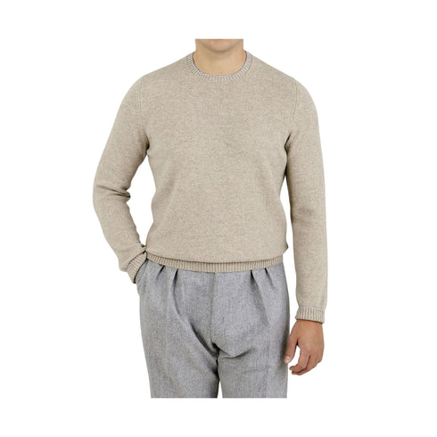 Pullover Uomo con bordino a contrasto Beige Gran Sasso- Francavilla Moda